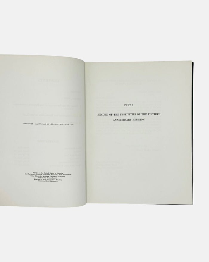 Dartmouth College Class of 1887 Fiftieth Anniversary Book 1937
