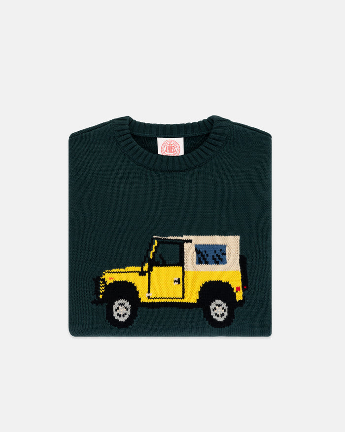Defender Intarsia Knit Cotton Sweater