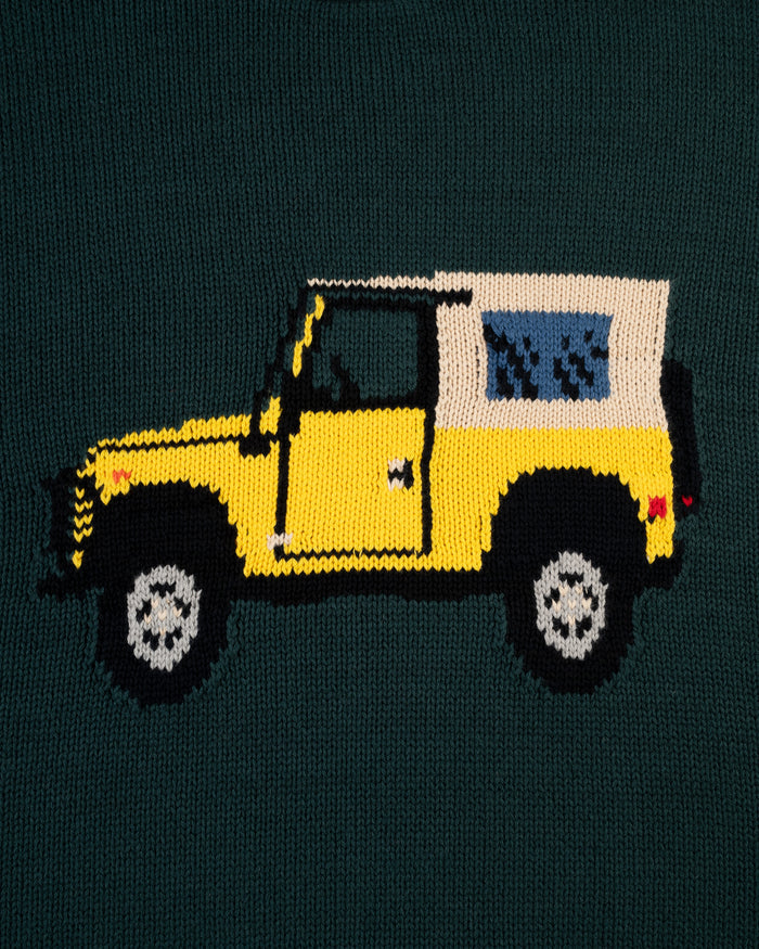 Defender Intarsia Knit Cotton Sweater