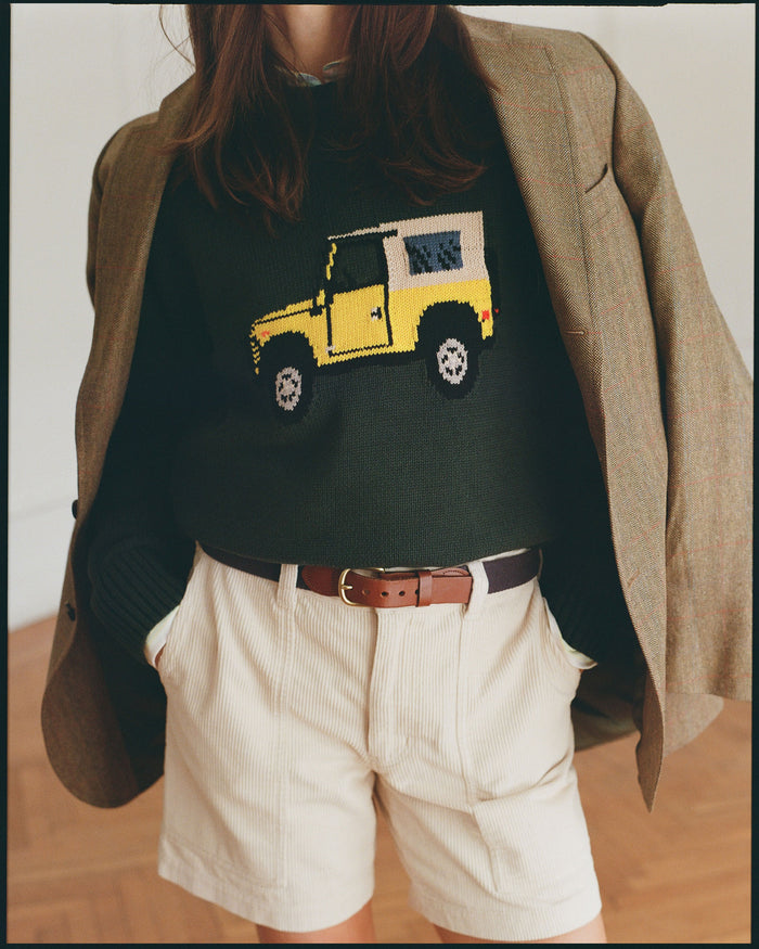 Defender Intarsia Knit Cotton Sweater