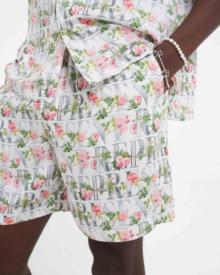 Floral Represent Shorts | Flat White Shorts SC23 | Represent Clo