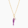 Fortuna Purple Mica Fish Colette Necklace