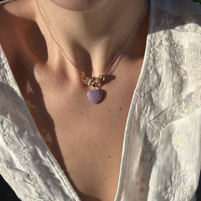 Gemma Purple Mica Heart Bail