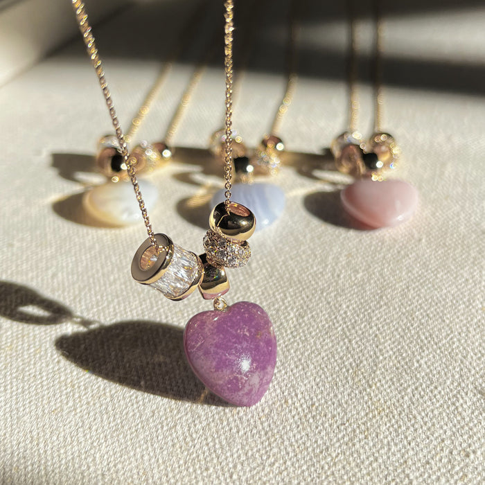 Gemma Purple Mica Heart Bail
