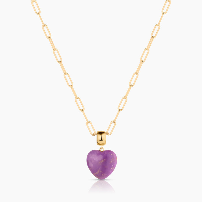 Gemma Purple Mica Heart Bail