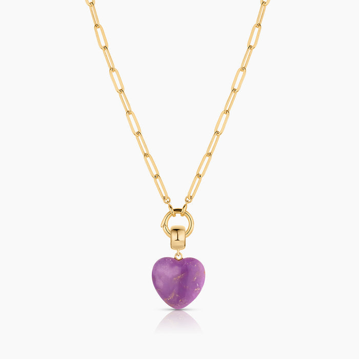 Gemma Purple Mica Heart Bail