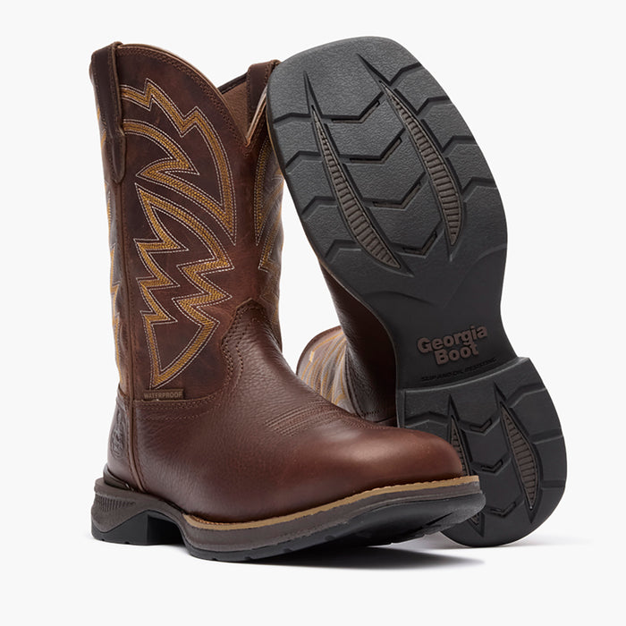 Georgia Boot Aero LT Square Toe 11" Pull-On Western Boot Carbon Toe