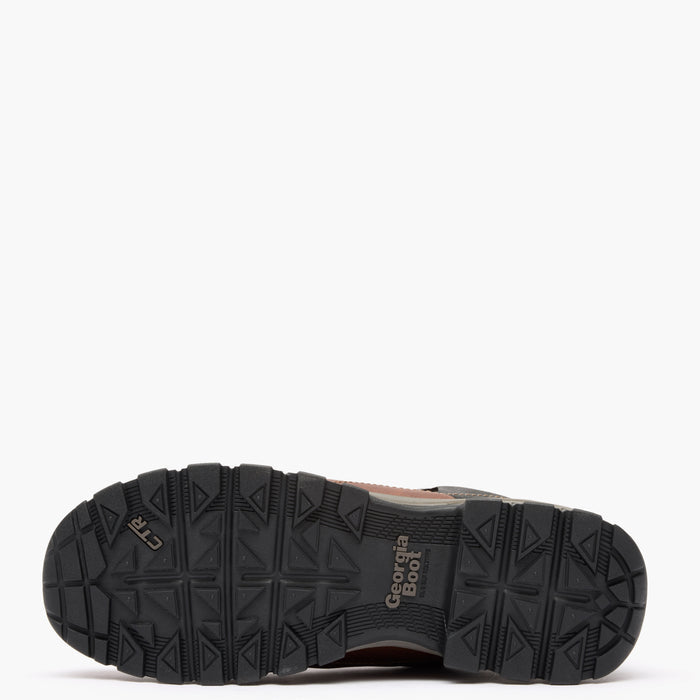 Brown boot sole with 'Georgia Boot' branding on a white background