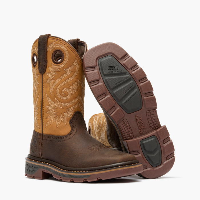 Georgia Boot Little Kid's Carbo-Tec FLX Pull-On Boot in Rust/Brown