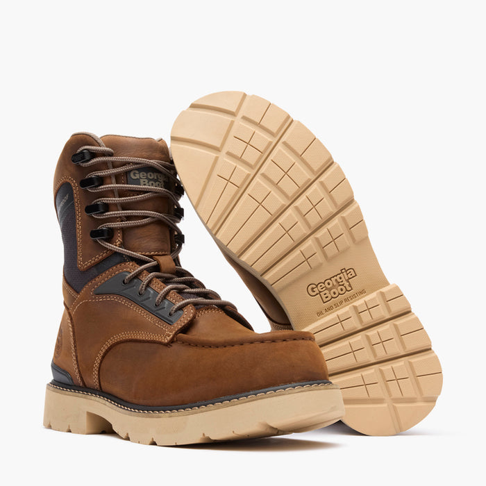Georgia Boot Men's Carbon Flex 8" Moc-Toe Work Boot with Carbon Toe