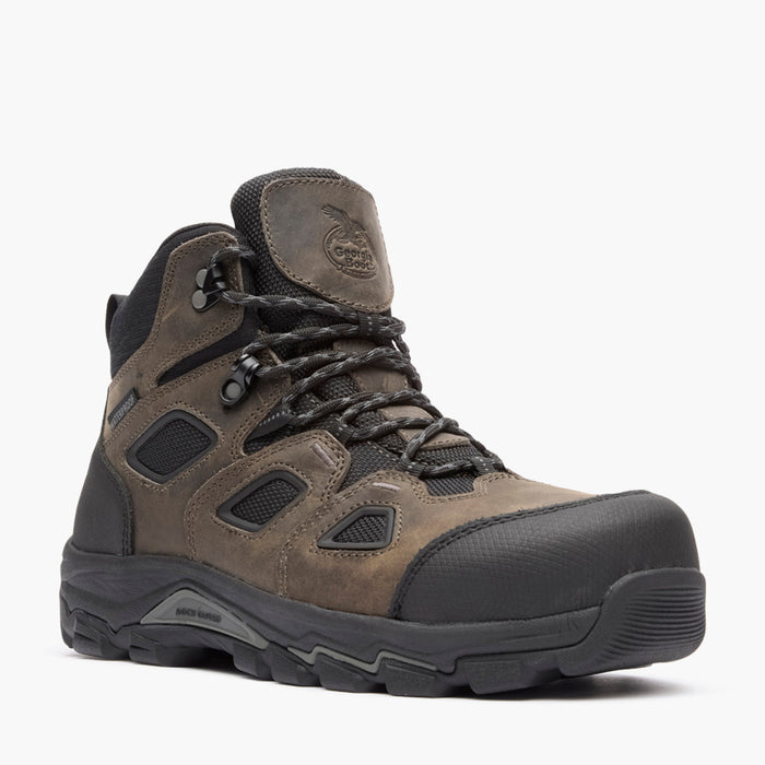 Georgia Boot Men's TrailPoint Hiking Boot Carbon Toe in Black/Grey