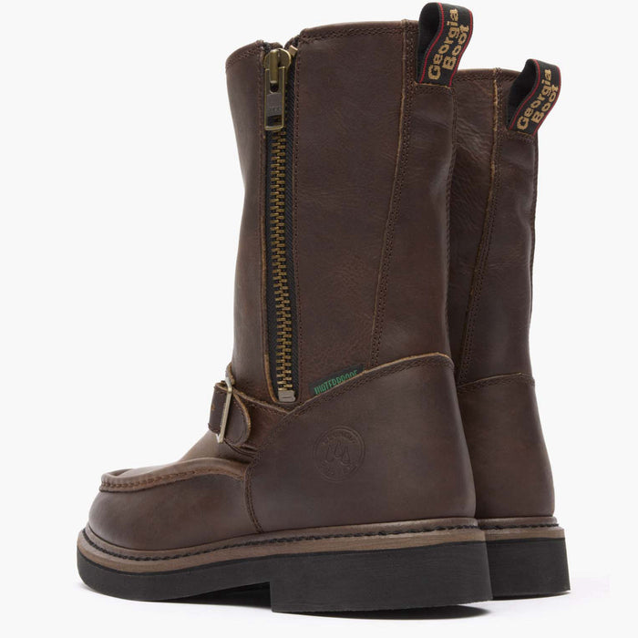 Georgia Boot Side Zip Waterproof Work Wellington - back