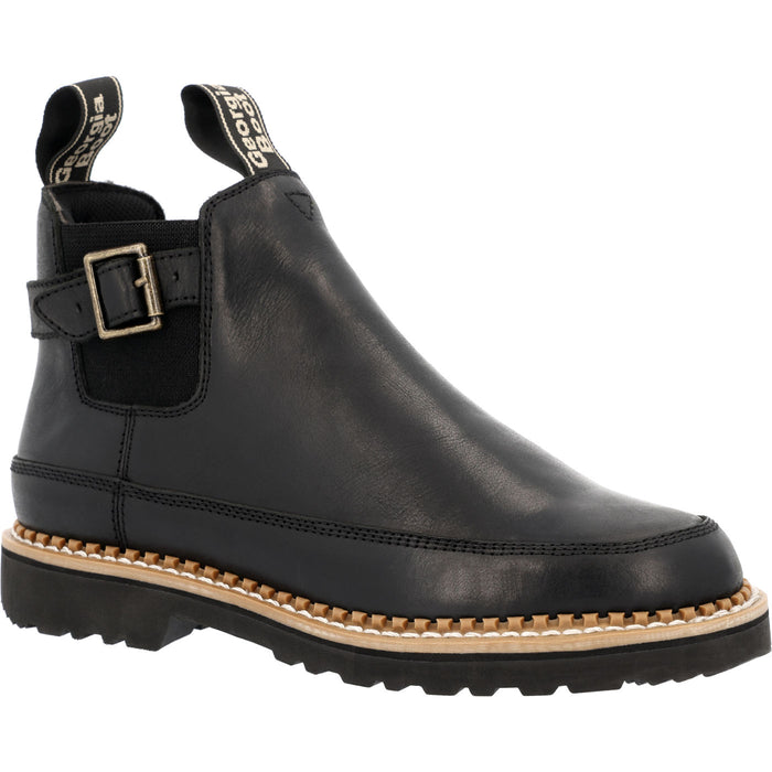 Georgia Boot Women's Black Buckle Chelsea Romeo - main