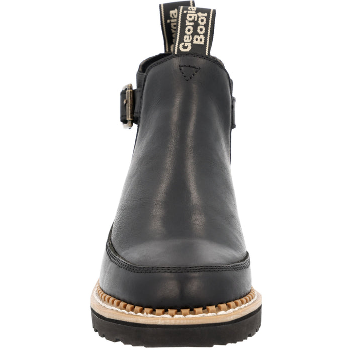 Georgia Boot Women's Black Buckle Chelsea Romeo - front