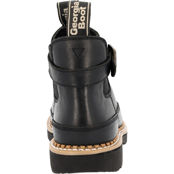 Georgia Boot Women's Black Buckle Chelsea Romeo - back
