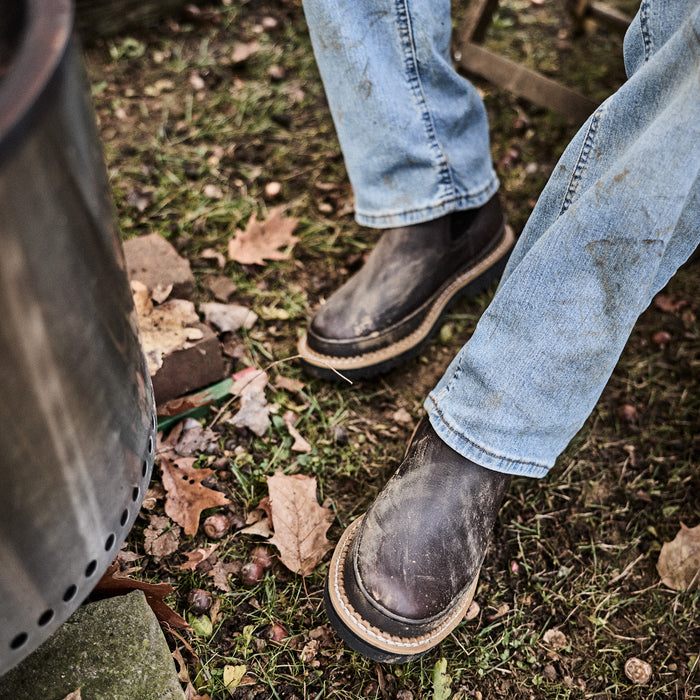 Georgia Giant Men's Soggy Brown Romeo Work Boot with Rubber Rand