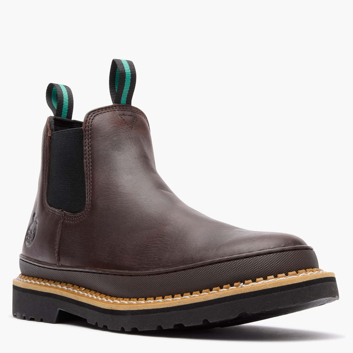 Georgia Giant Men's Soggy Brown Romeo Work Boot with Rubber Rand