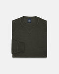 Green Cotton-Wool Crewneck Sweatshirt - Trim Fit