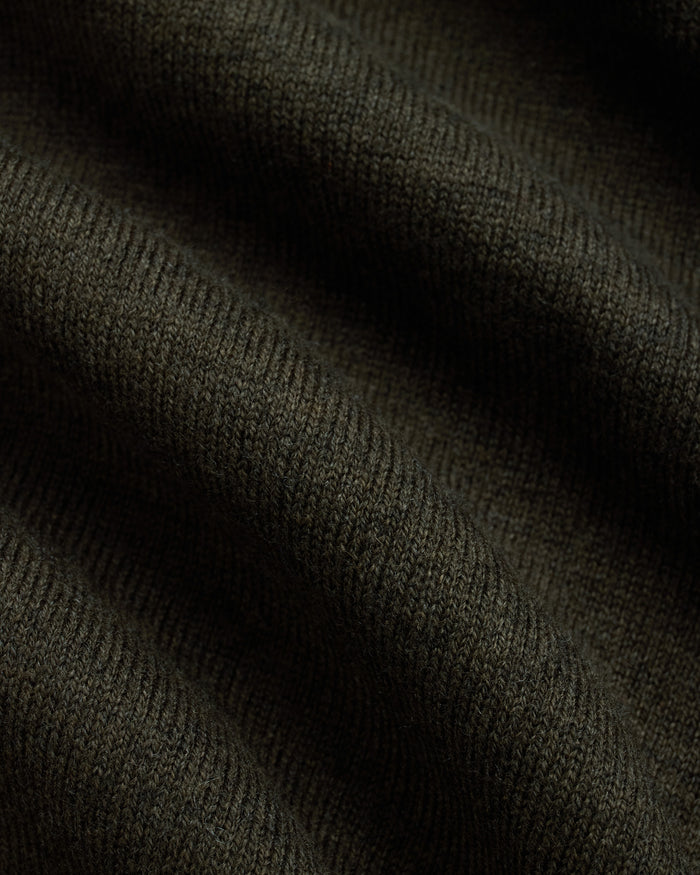 Green Cotton-Wool Crewneck Sweatshirt - Trim Fit