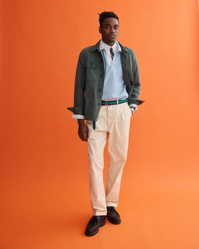 Green Garment Dyed Recycled Denim Work Jacket