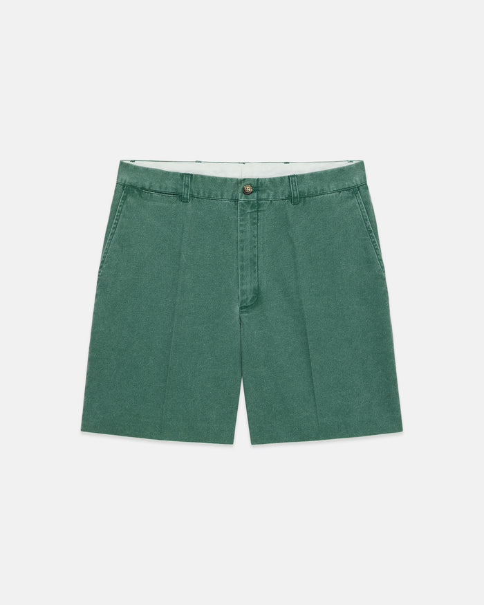 Green Washed Canvas Cape Cod Shorts