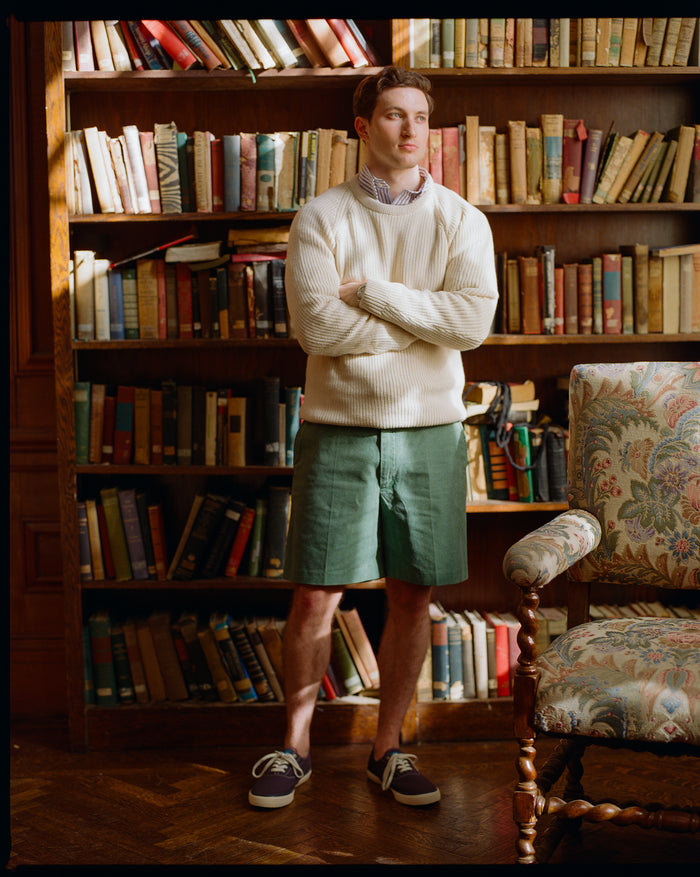 Green Washed Canvas Cape Cod Shorts