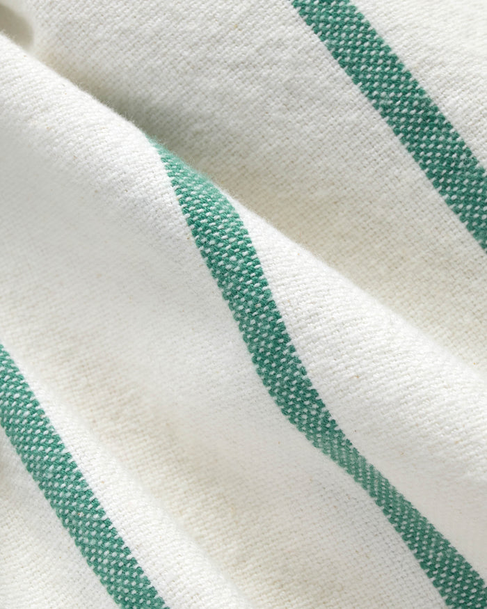 Green Woven Stripe Brushed Button Down Sport Shirt