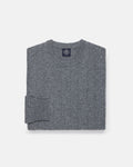 Grey Lambswool Cable Crewneck Sweater