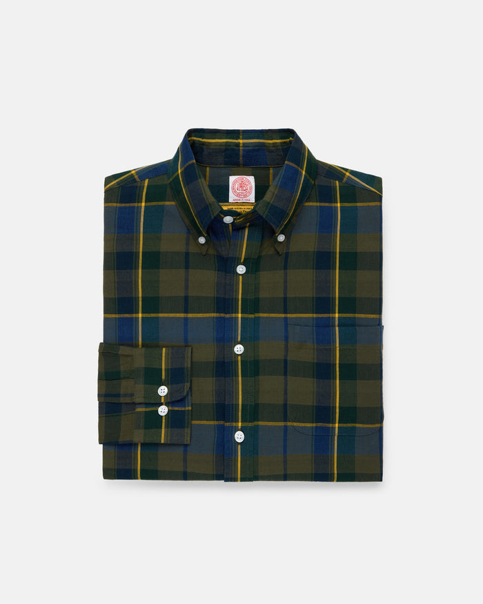 Handloomed Green & Blue Plaid Shirt