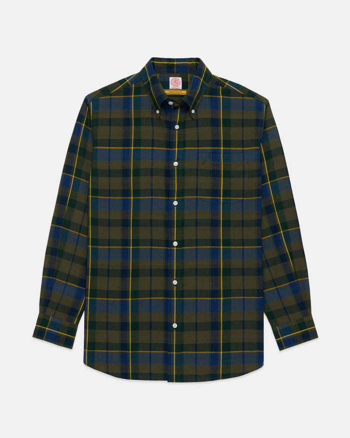 Handloomed Green & Blue Plaid Shirt