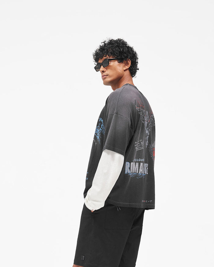 Heavier Than The Heavens Long Sleeve T-Shirt - Washed Black