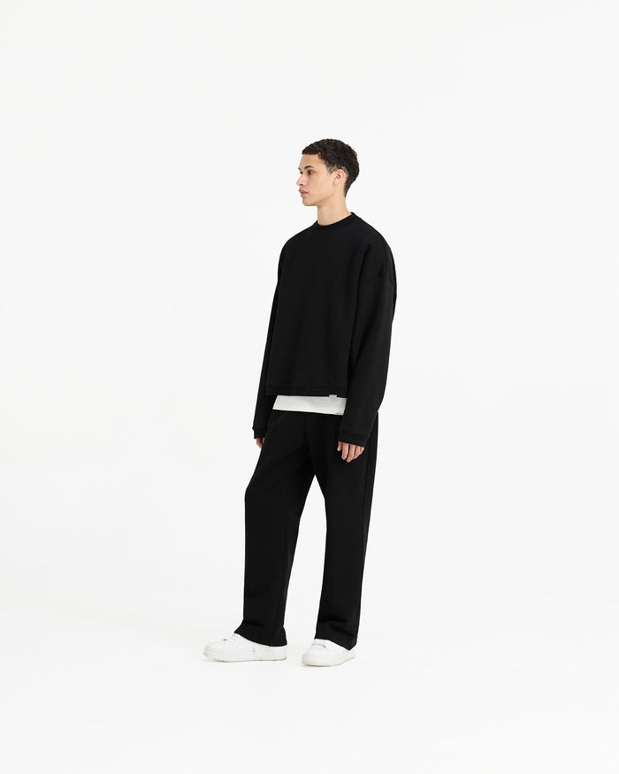 Initial Boxy Sweater - Jet Black