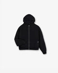 Initial Boxy Zip Through Hoodie - Jet Black