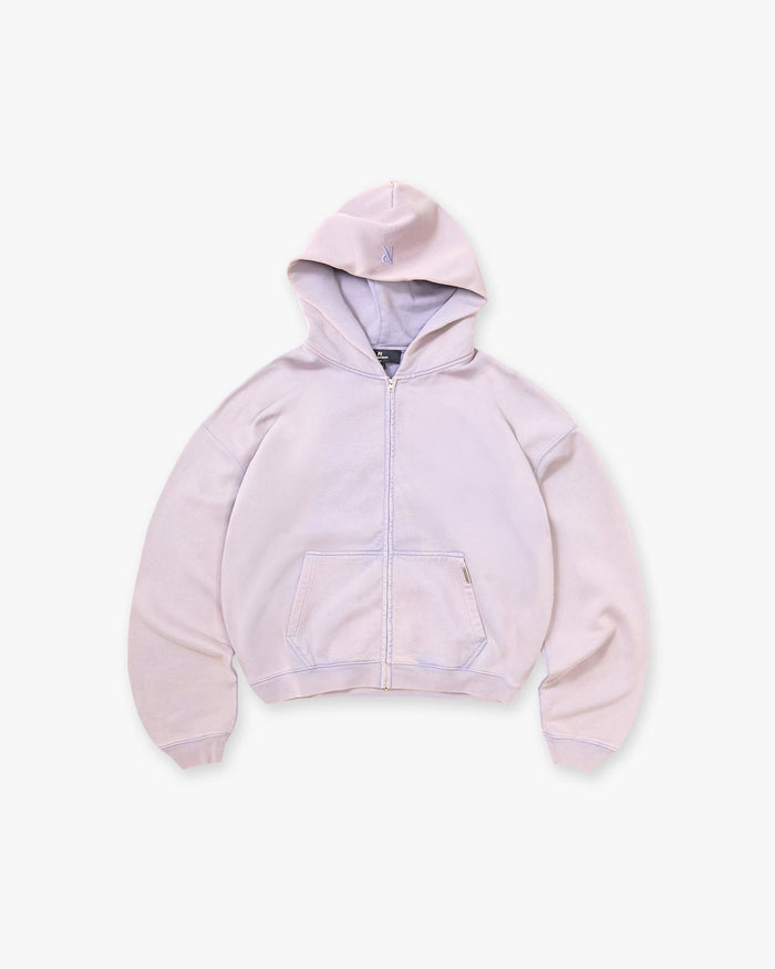 Initial Boxy Zip Through Hoodie - Mist