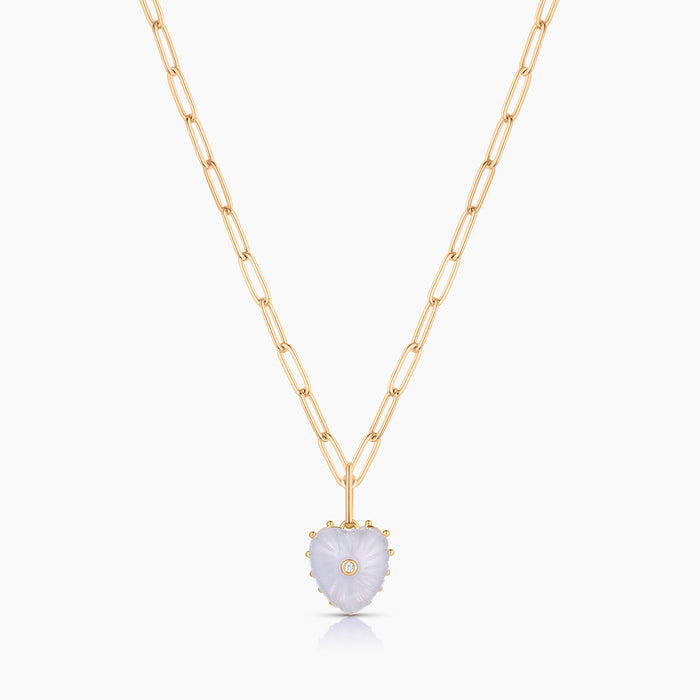 Isabel Blue Lace Heart Necklace
