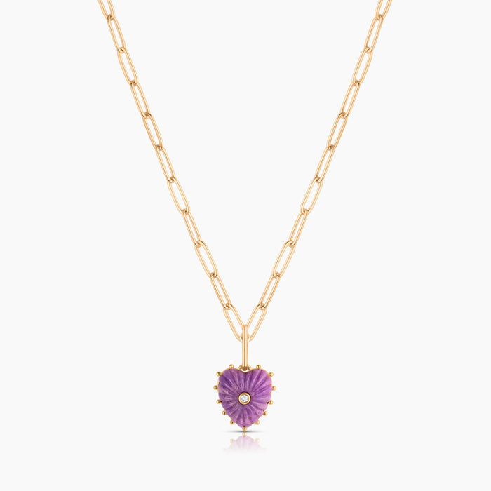 Isabel Purple Mica Heart Necklace