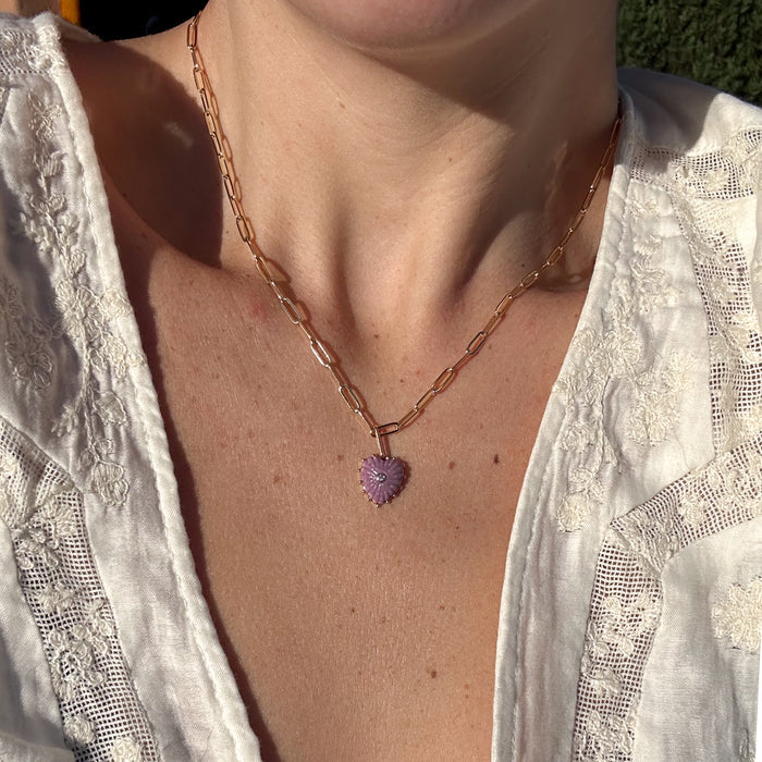 Isabel Purple Mica Heart Necklace