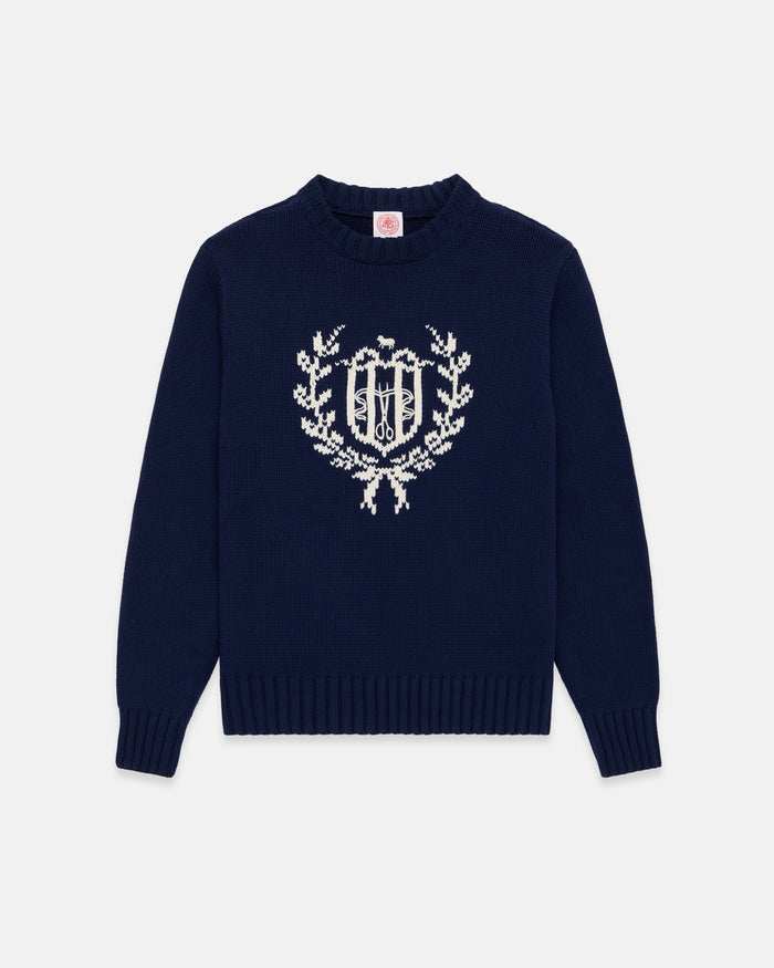 J. Press Crest Intarsia Knit Cotton Sweater