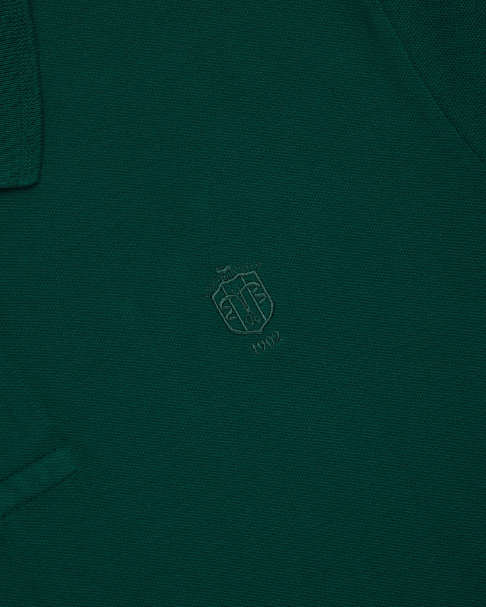 J. Press Dark Green 1902 Crest Pique Polo