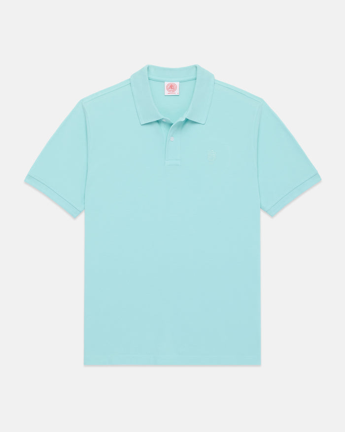 J. Press Light Blue 1902 Crest Pique Polo