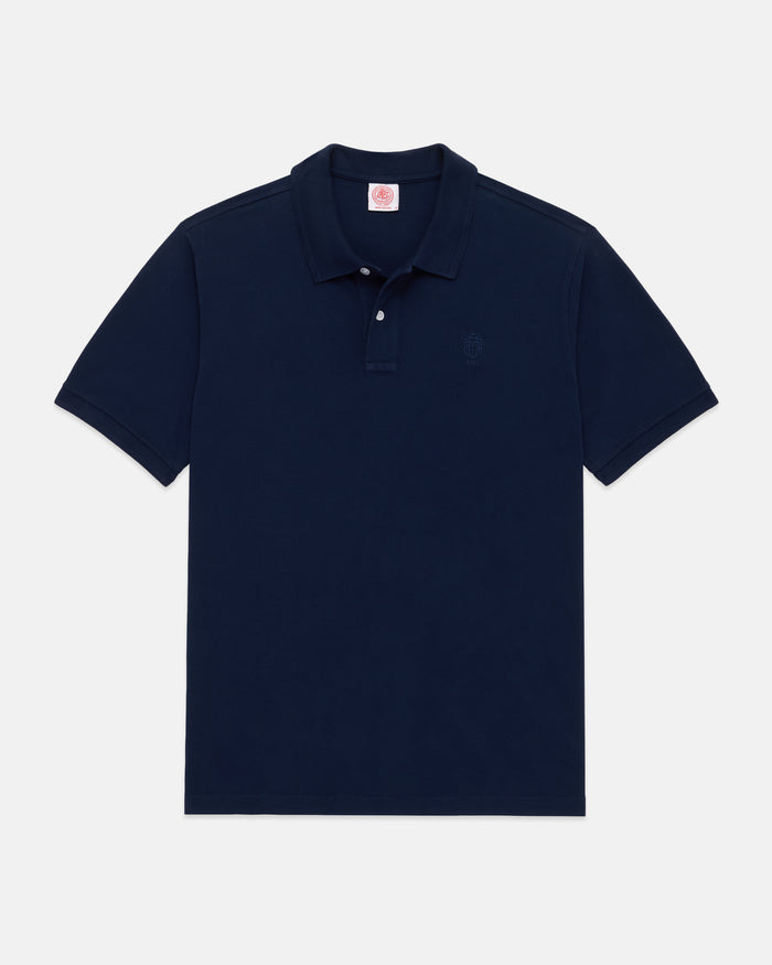 J. Press Navy 1902 Crest Pique Polo