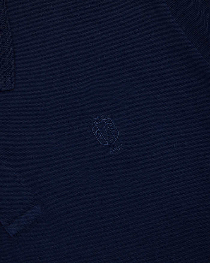 J. Press Navy 1902 Crest Pique Polo