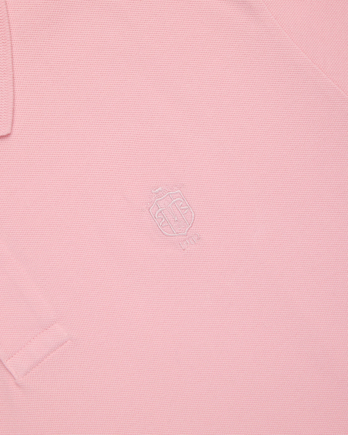 J. Press Pink 1902 Crest Pique Polo