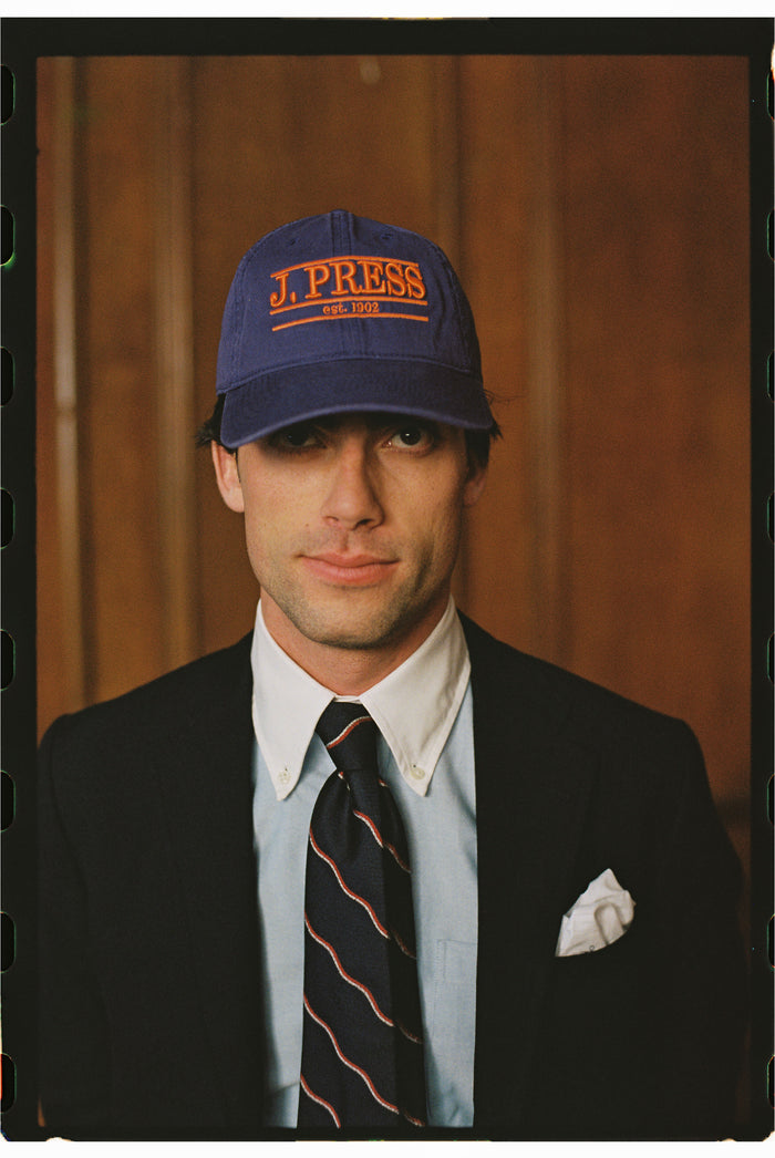 J. PRESS Purple Three-Bar Dad Hat