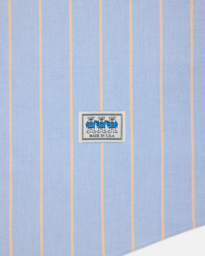 J. Press x Only NY Made-in-USA Blue & Orange Stripe Oxford Cloth Sport Shirt