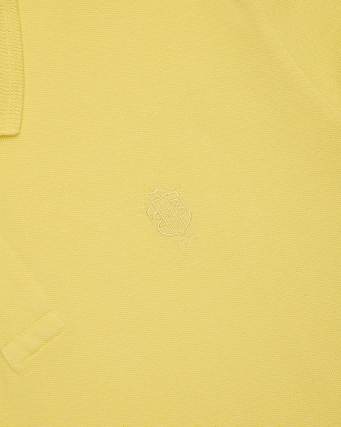 J. Press Yellow 1902 Crest Pique Polo