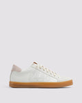 Side angle of white/pink sneakers