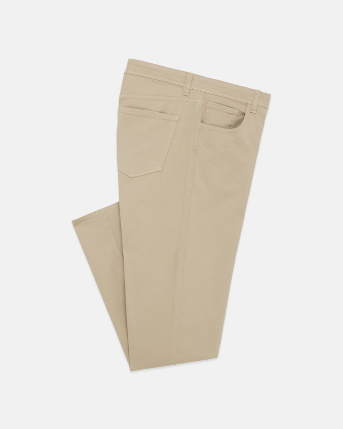 Khaki 5-Pocket Cotton Twill Pant