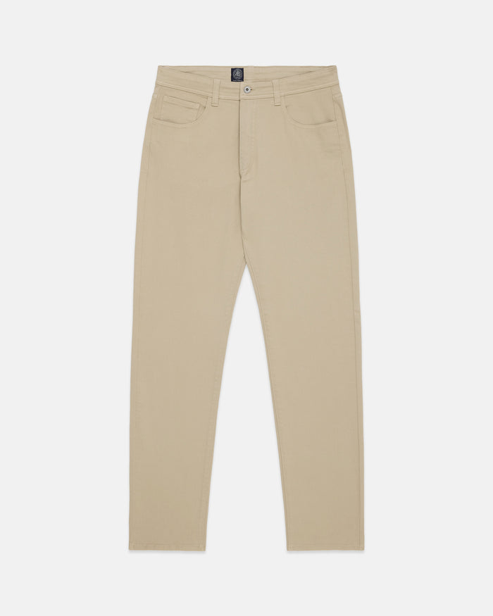 Khaki 5-Pocket Cotton Twill Pant