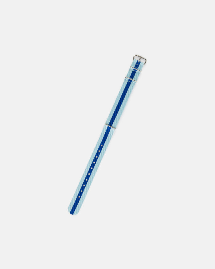 Light Blue & Blue Stripe Nylon Watch Strap